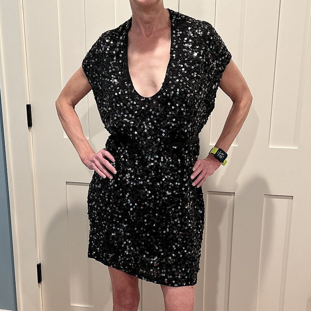 Patrizia Pepe Sequined Mini Dress Sz 44